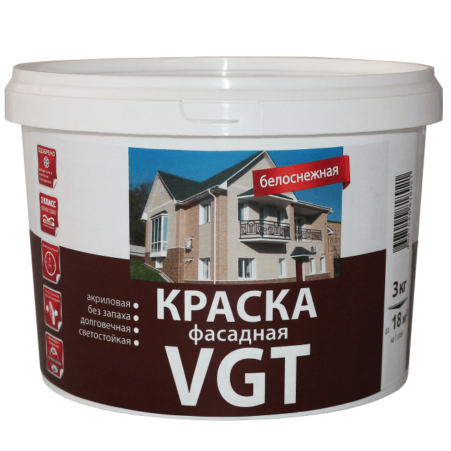 Краска ВГТ фасадная 3 кг